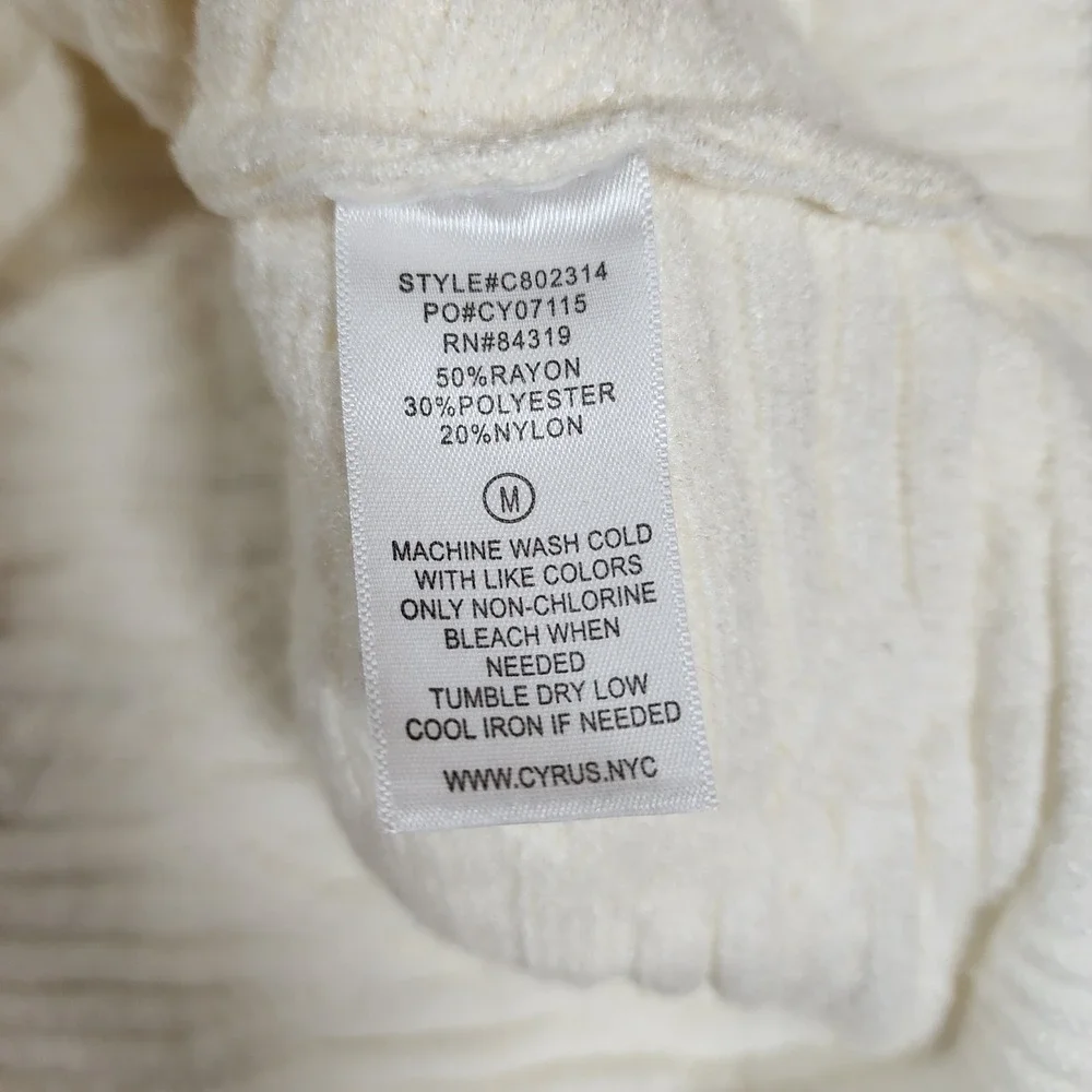 Cyrus Cowl Neck Womens M White Sweater - Picture 5 of 8